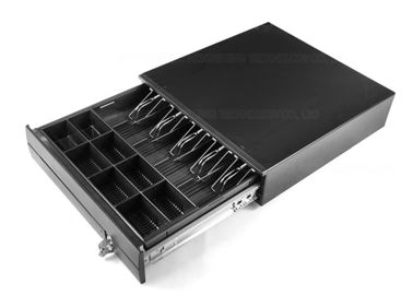 चीन Black Locking USB Cash Drawer / Metal Cash Box With Lock 5 Bill Compartments 410E फैक्टरी
